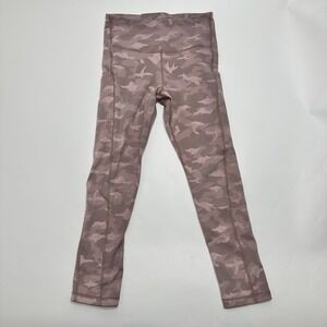 ATHLETA Womens Small TALL Pink Ultimate Stash Pocket Texture Camo Capri Leggings